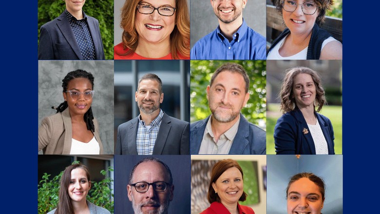 The 2024-25 Teaching and Learning Technologies Faculty Advisory Committee members are, from top left, Alison Borkowska, Chris Gamrat, Dawn Pfeifer Reitz, Dylan Paré; Emily Rimland, Kevin Haworth, John Haubrick, Kimberley Hemmings-Jarrett; Mary Ann Smith, Melanie Miller Foster, Stuart Selber and Tiffany Petricini. Not pictured is Seth Powless. 